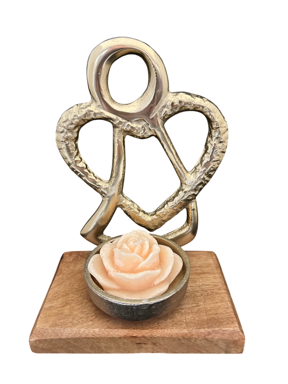 Bougie en forme de rose avec support