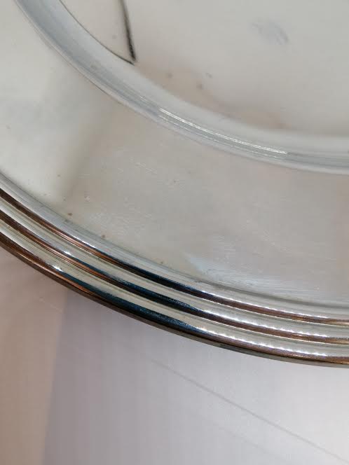 Plateau rond Sambonnet en métal argenté