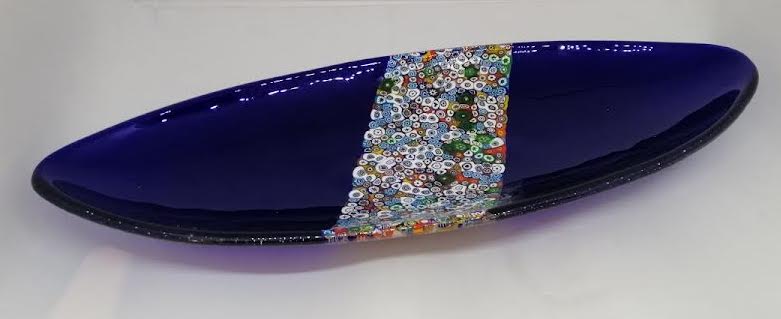 Plateau en verre de Murano avec 