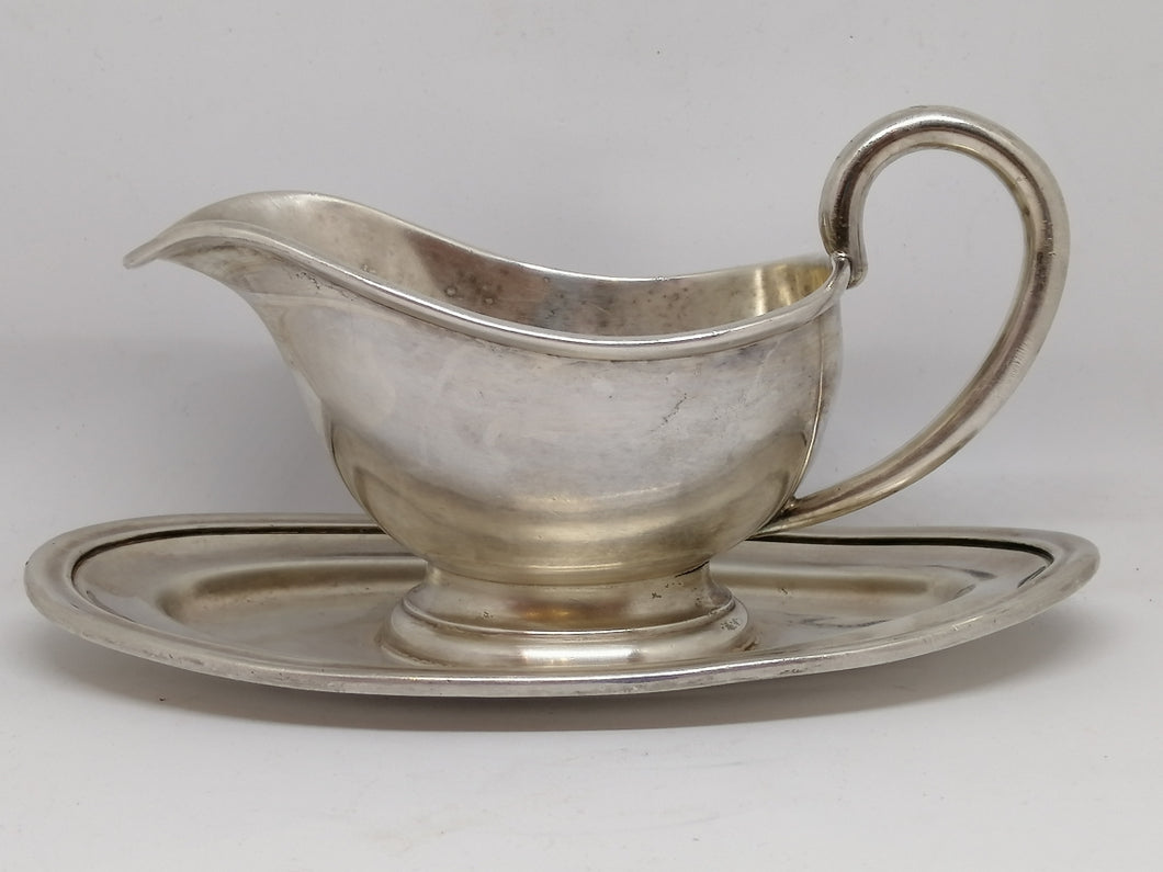 Saucière en métal argenté