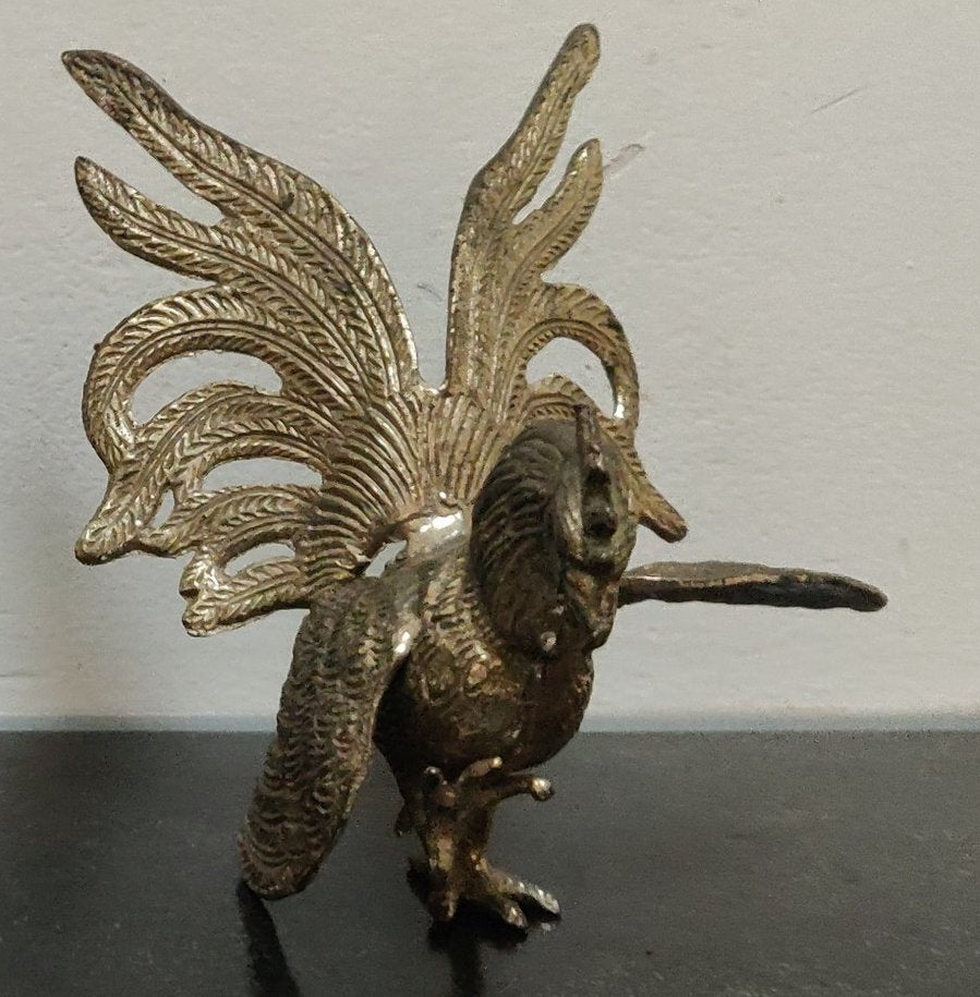 Coq Art déco en métal argenté
