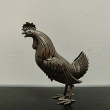 Charger l&#39;image dans la galerie, Poulet Art déco en métal argenté
