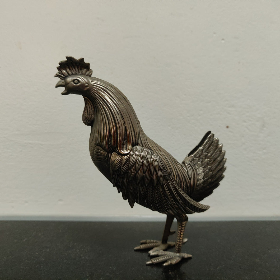 Poulet Art déco en métal argenté