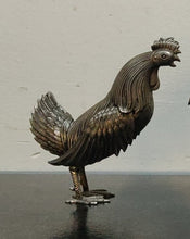 Charger l&#39;image dans la galerie, Poulet Art déco en métal argenté
